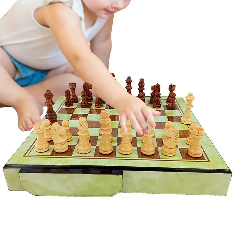 

Деревянный Шахматный набор с выдвижными ящиками, шахматные наборы, шахматная игра, Рождественская Подарочная доска, шахматы для детей и взрослых