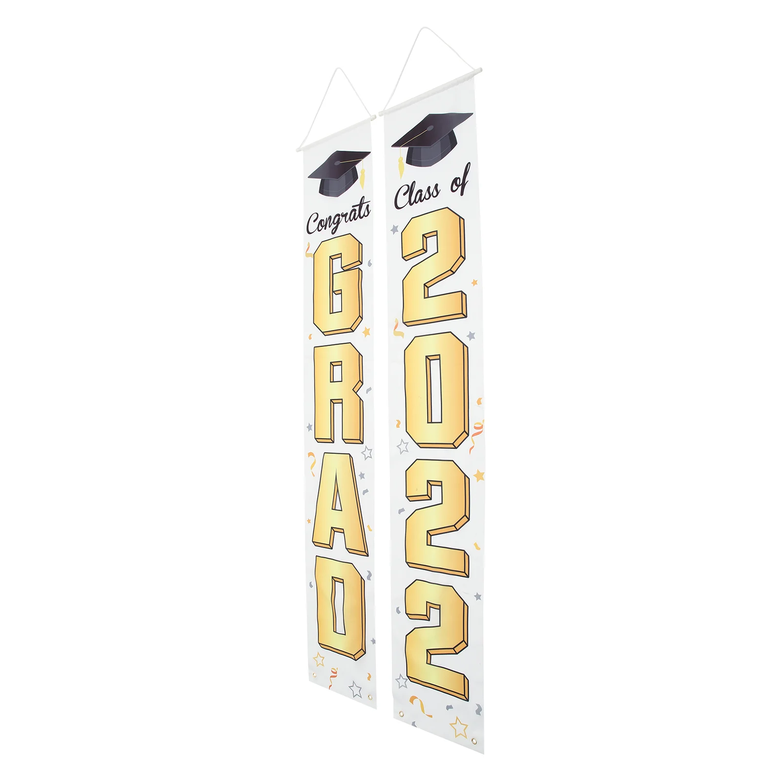 

1 Pair of Congrats Grad Front Door Banners Graduation Party Decorations Graduation Porch Sign for 2022 Graduation School