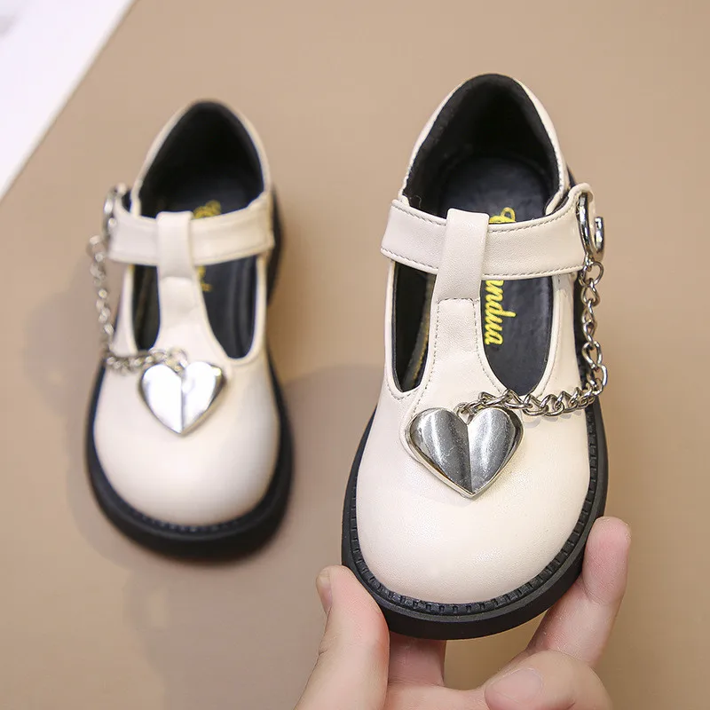 

Осенние Лоферы для девочек, детские кожаные туфли без шнуровки, черные, бежевые элегантные детские туфли из искусственной кожи 26-36