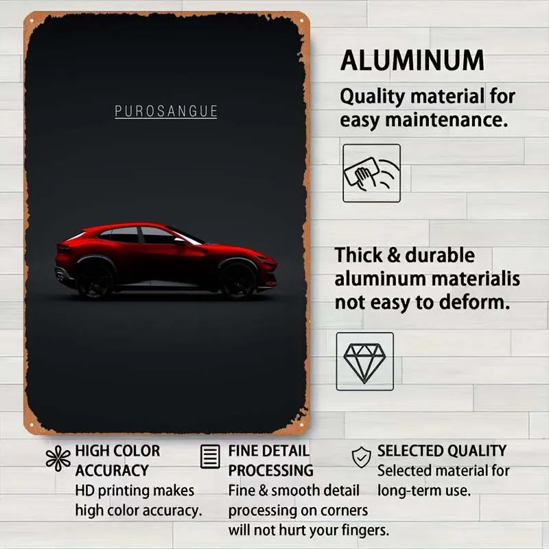 Ferrari Purosangue 2022 знак Re автомобильный металлический постер современное украшение