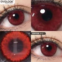 ovolook 1 pair2pcs vampire lenses sick mary red cosplay contact lenses for eyes anime colored eye lenses for myopia yearly use