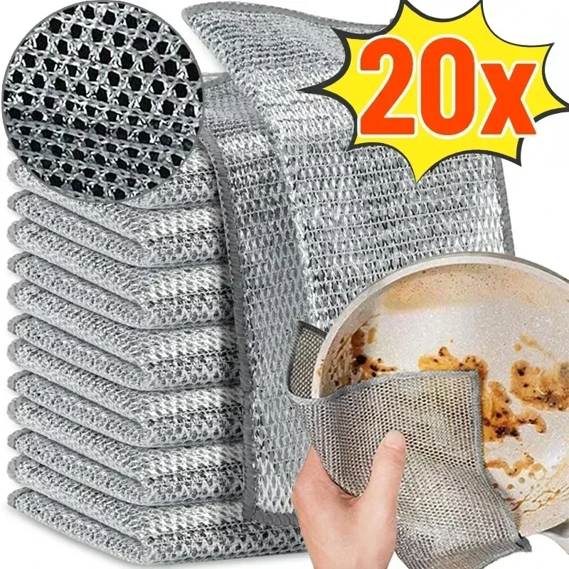 wa szmatka do mycia naczyń na mokro i sucho uniwersalna odporna zarysowania druciana ściereczka szmata żelazna szorowarka z mikrofibry