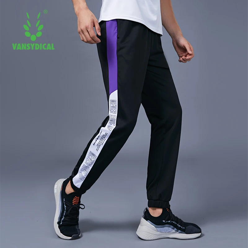 

VANSYDICAL Sweatpants Men Quick Dry Black Bottoms Printing Running Jogging Gym Sport Track Pants Workout Male Loose Trouser