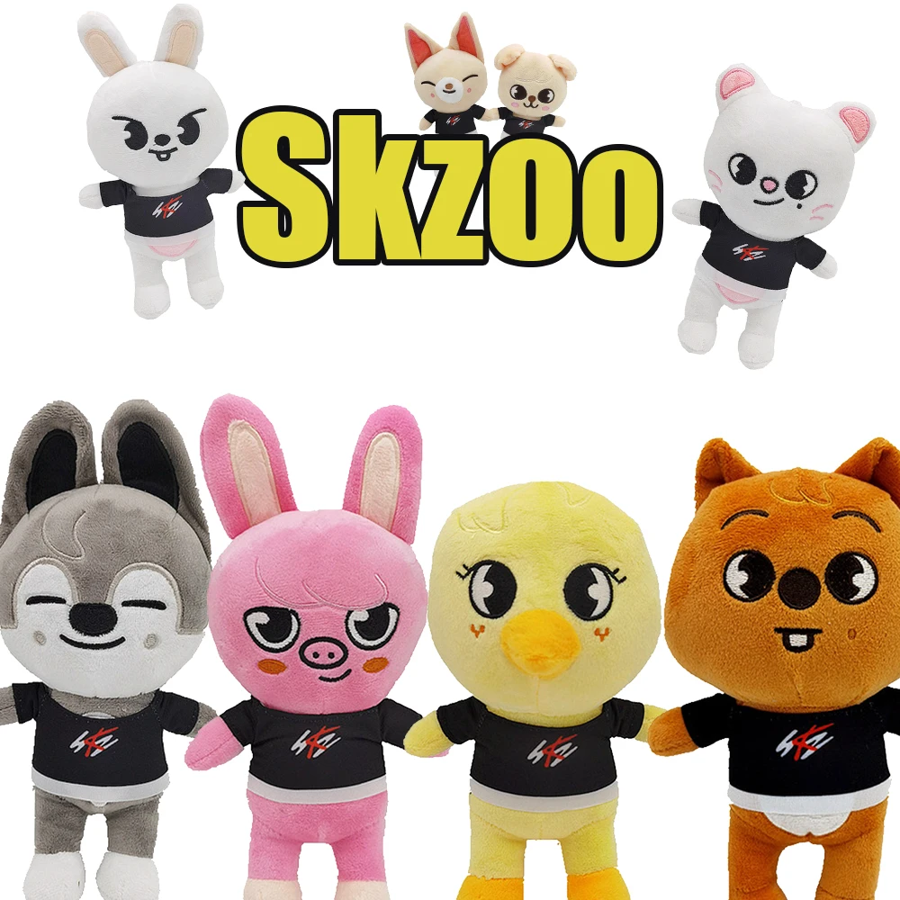 

Skzoo Plush Toys Stray Kids Cartoon Stuffed Animal Plushies Doll Kawaii Character Plush Doll Companion for Kids Adults Fans Gift