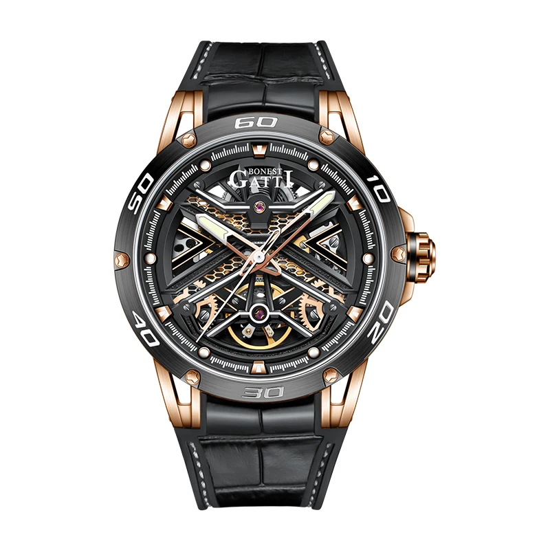 

2024 Original Mens Watches Automatic Mechanical Watch For Men Sports Clock Leather Business Man Retro Wristwatch Relojes Hombre