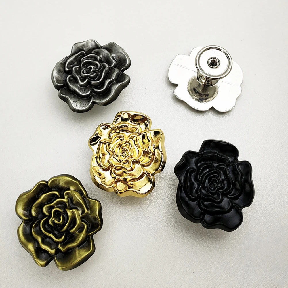 

Furniture Handle Rose Shape Cabinet Drawer Knobs Handle Zinc Alloy Children Room Door Knobs Cupboard Hardware Pulls Bar