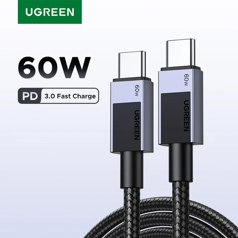 UGREEN PD60W USB C-кабель 3A Кабель для быстрой зарядки для Macbook Samsung S20 Xiaomi Huawei USB C Кабель для передачи данных