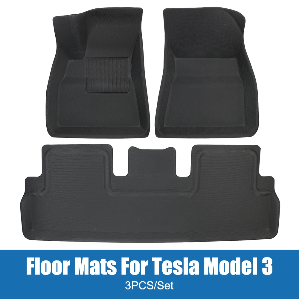 

3pcs/set Car Foot Mat Floor Mats XPE Left Right Driving For Tesla Model 3 Waterproof Anti-slip Floor Liners Protective Pads