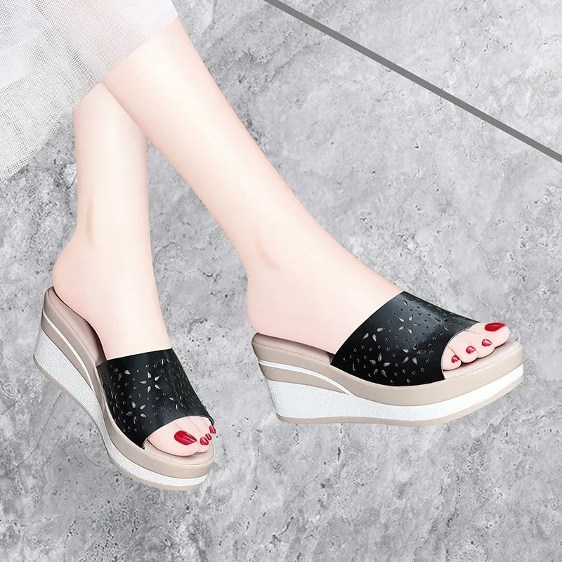 

Женские открытые сандалии на каблуке, летние дышащие сандалии с открытым носком, пляжная обувь для улицы, 2023