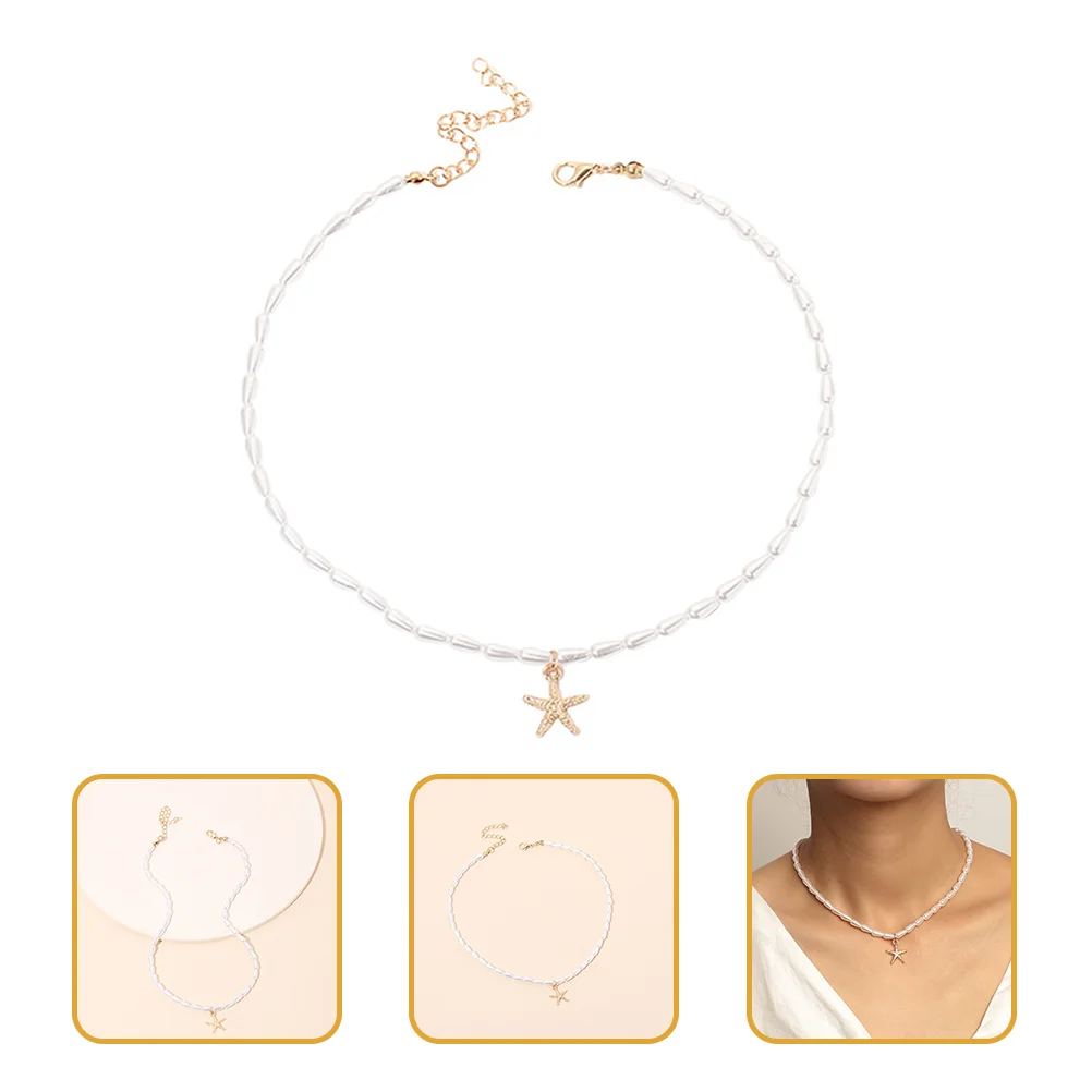 

Жемчужное ожерелье, регулируемая цепочка до ключиц, жемчужное колье, ювелирные изделия для шеи для девочек