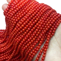 natural sea bamboo red coral beads 2 9mm grade a coral round bead jewelry making diy necklace bracelet earring beads accessories