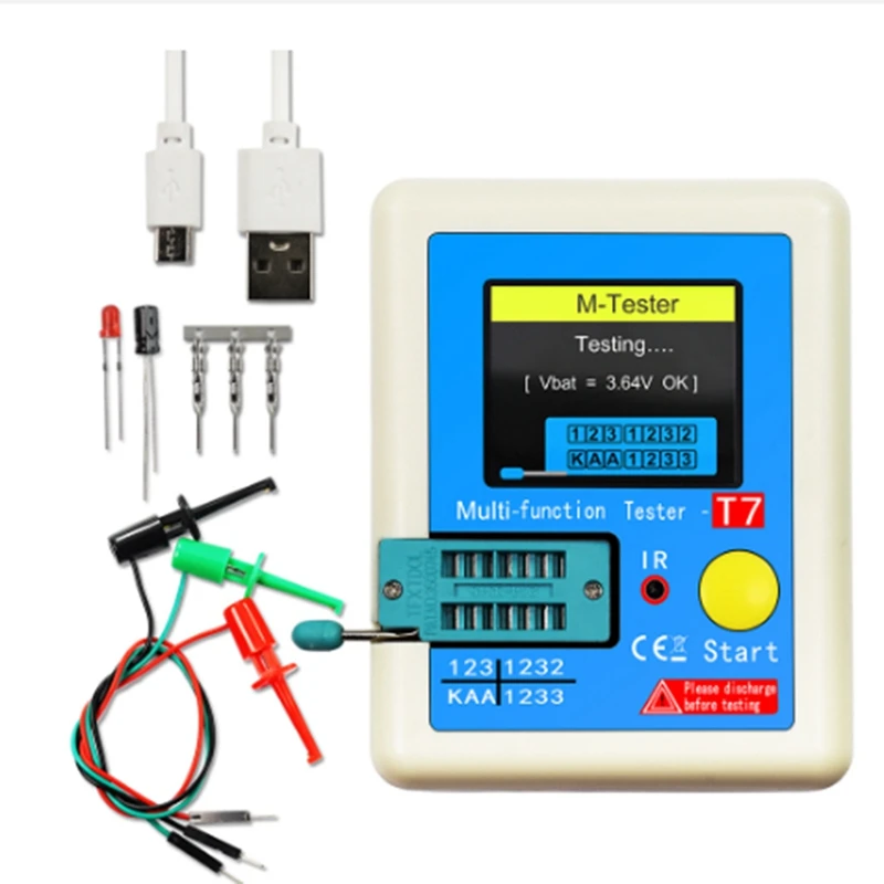 

1 Piece LCR-T7 New Transistor Tester NPN PNP MOSFET IR Multifunction Tester For LCR ESR Meter