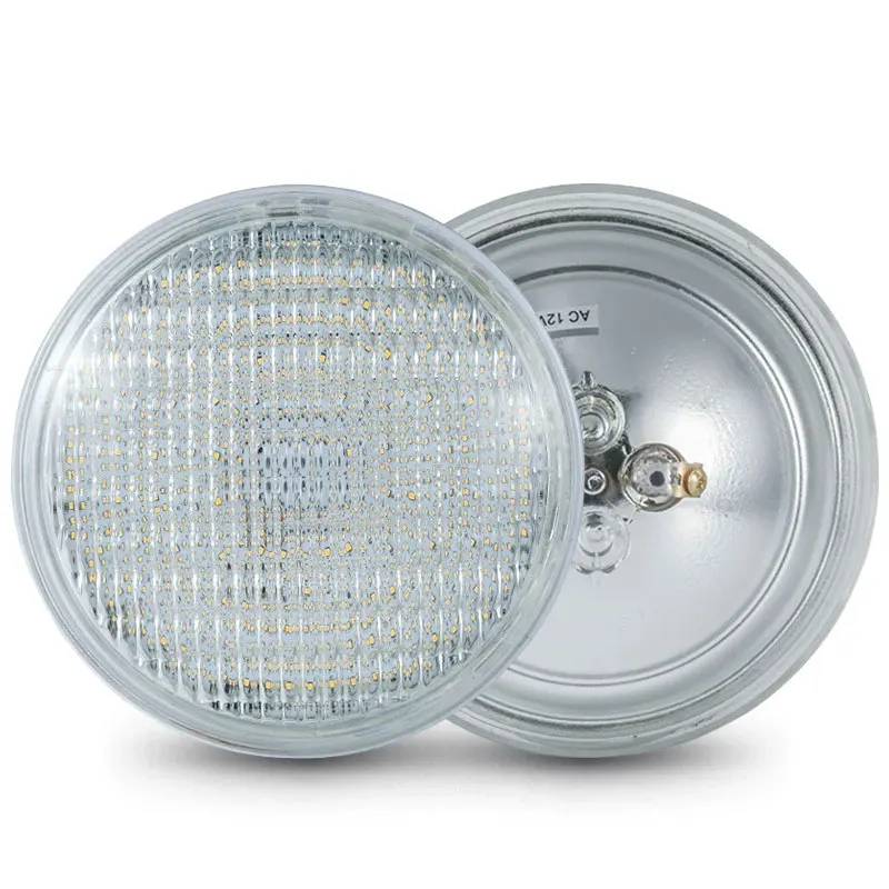 Фото Светодиодные лампы для бассейнов IP68 Par 56, подводные светильники AC12V, светодиодные RGB-лампы с изменяемым цветом, водонепроницаемые, замена галогенных ламп №1