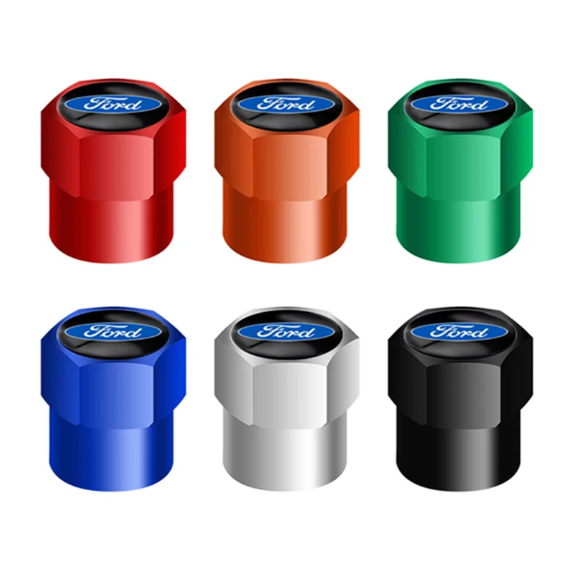 Фото 4PCS Metal Wheel Tire Valve Caps Stem Case For Ford Fiesta EcoSport ESCORT focus 1 focus 3 focus 2 Car Styling №4