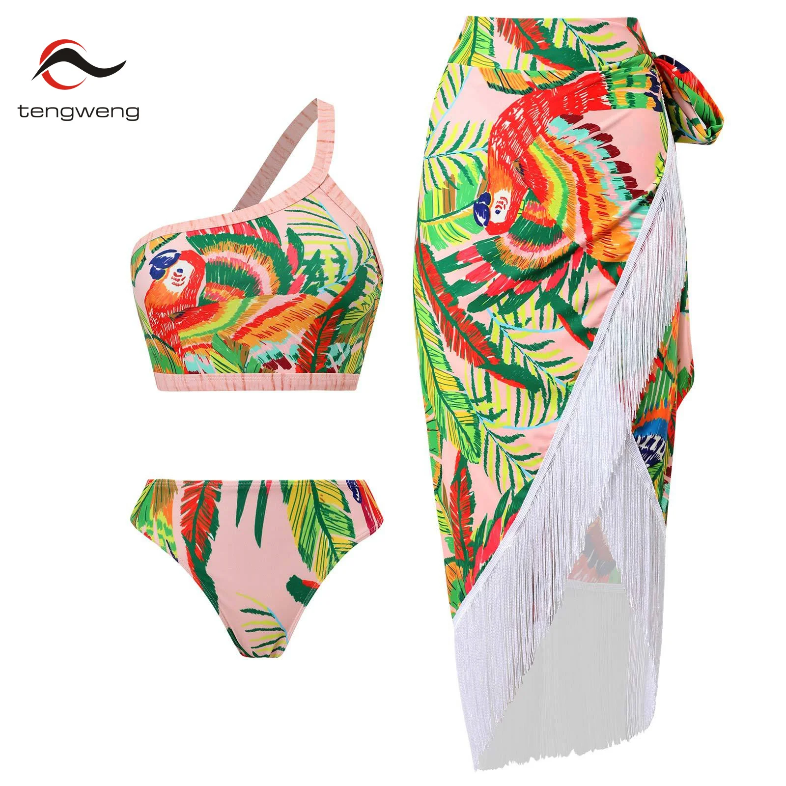 

Fashion Floral Print Bikini Swimsuit Woman Three Piece Suit Young Girls Beach Dress Elegance Luxury Maillots De Bain 2023