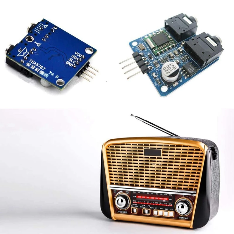 

RISE-1Pcs TEA5767 Radio Module FM Stereo Radio Module For Arduino 76-108MHZ Frequency AGC Circuit With Free Cable Antenna