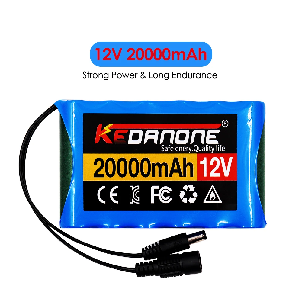 

NEW Portable Super 12V 20000mah Battery Rechargeable Lithium Ion DC 12.6v CCTV Cam Monitor + Charger