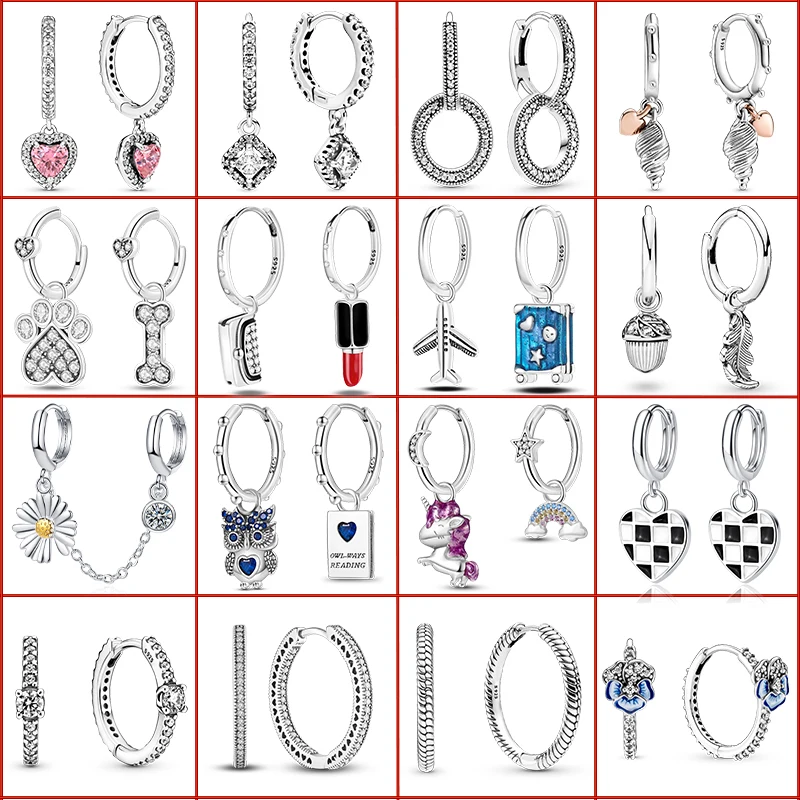 

Women's Earrings 2022 Trend New Silver Color Sparkling Halo Heart Hoop Earrings For Women Jewelry Gift Girlfriend Wife