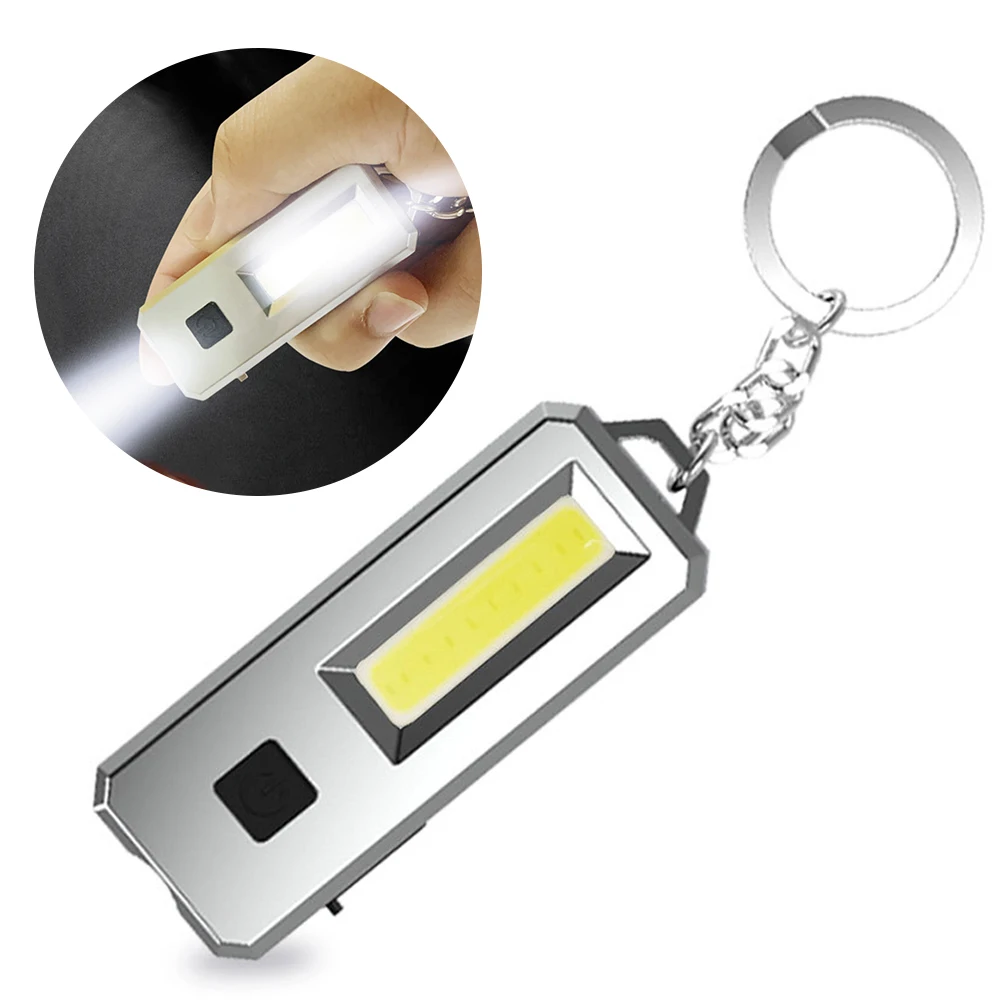 

Mini LED Flashlight COB Work Lights Pocket Keychain Light Camping Lamp USB Rechargeable Torch Waterproof Pocket Work Lamps