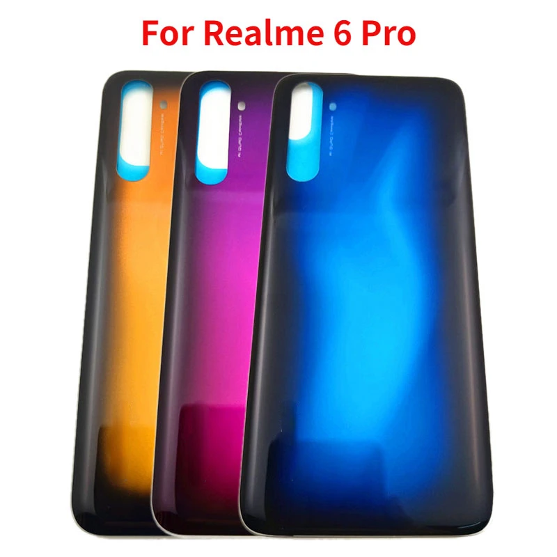 Новая задняя крышка для OPPO Realme 6 Pro RMX2061 RMX2063 Крышка батарейного отсека стеклянная панель Дверь детали для замены