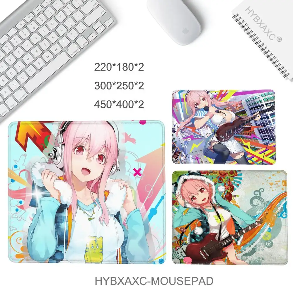 Фото Милый коврик для мыши Super Sonico 40X45, квадратный, для компьютера, офиса, игр, резиновый, противоскользящий, маленький настольный коврик №4