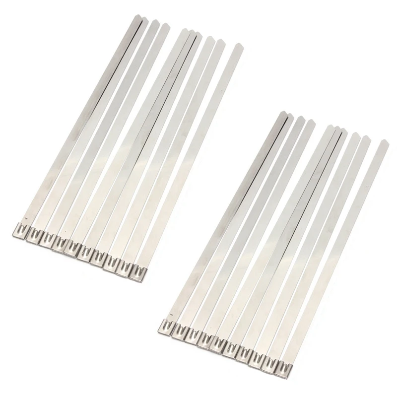 

20 шт., металлические кабельные стяжки из нержавеющей стали, 0,39X15,75 дюйма