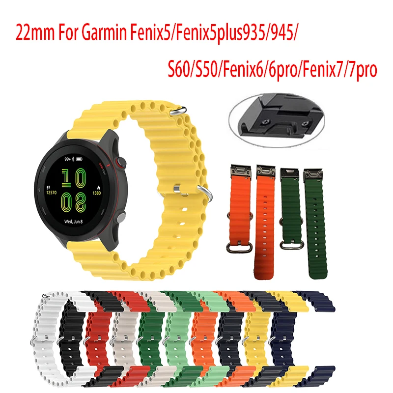 

22mm Ocean Strap For Garmin Fenix5/Fenix5plus935/945/S60/S50/Fenix6/6pro/Fenix7/7pro Replacement Wristbands