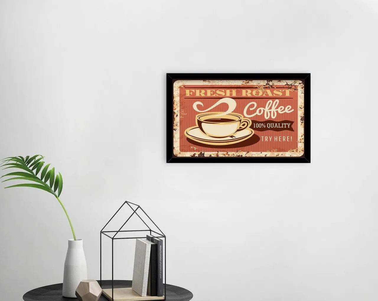 

BK Home Coffee Design Decorative Wood Black Framed Tablo-33