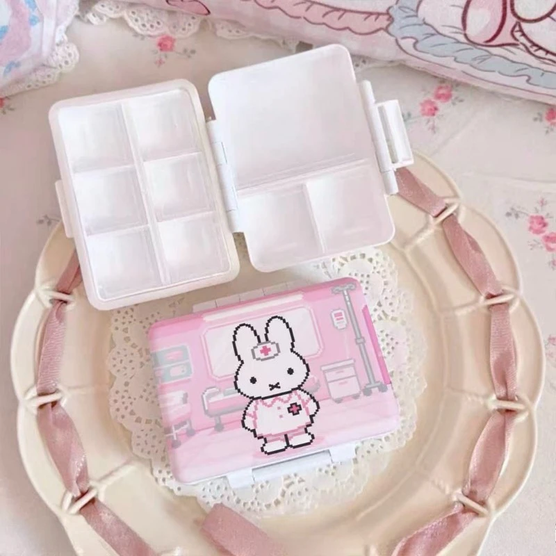 Фото Аниме-контейнер для таблеток Miffy: портативный, большой емкости, защита от света и влаги, стильный дизайн, новинка, хит продаж, оптом, отличные товары №2