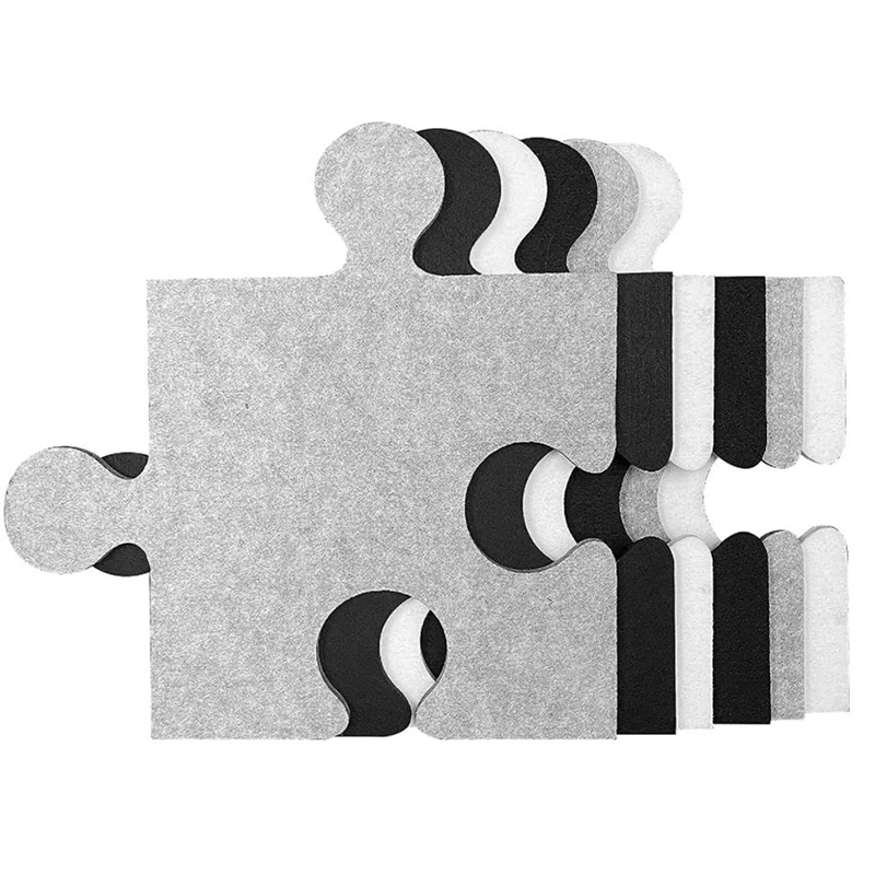 

6 Pcs Decorative Puzzle Block Wall Plaque Acoustic Panel Nailable Wall Sound Insulation Pad Suitable for Home Office,Etc