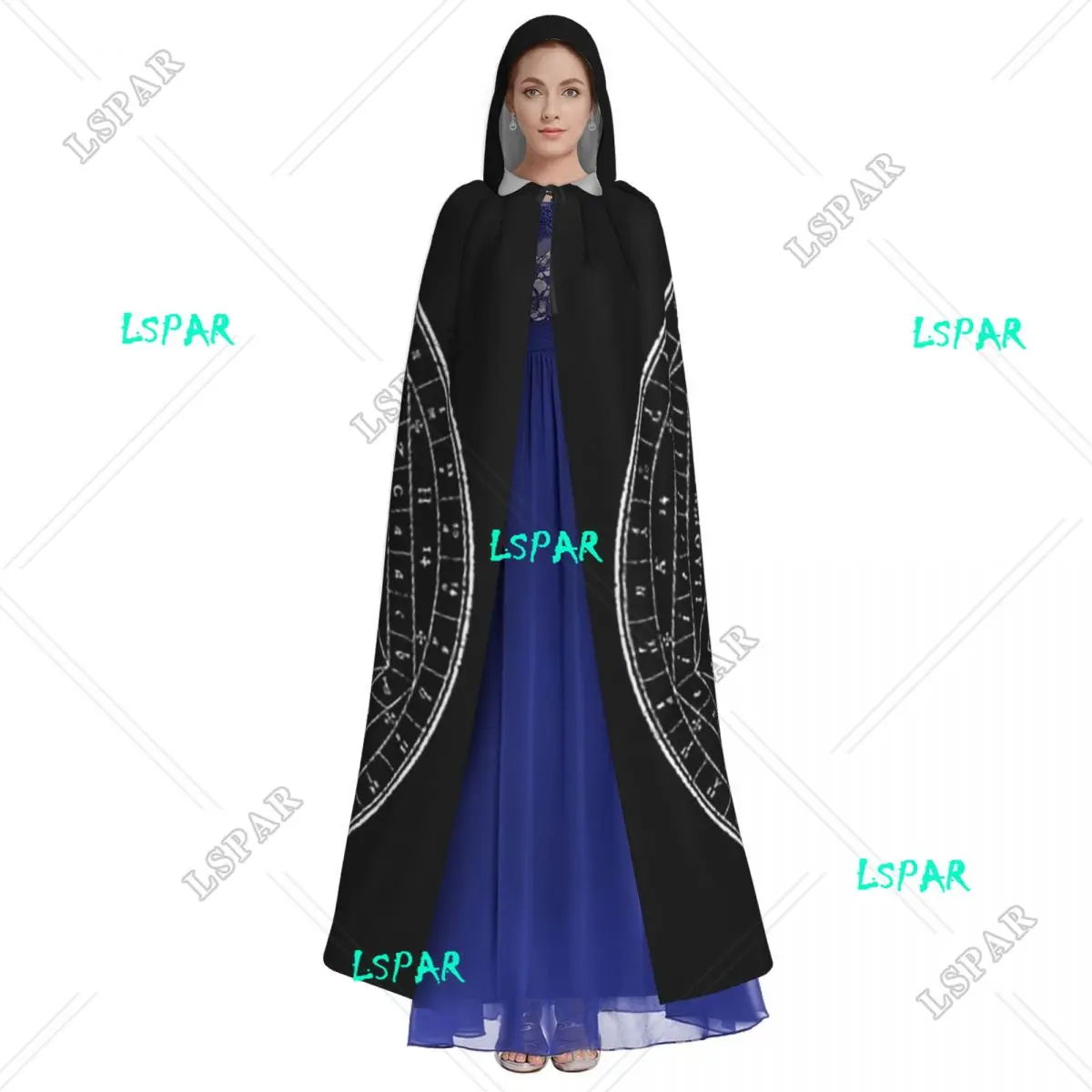 Sigillum Dei Aemeth оккультный языческий сигил длинный плащ с капюшоном ведьма