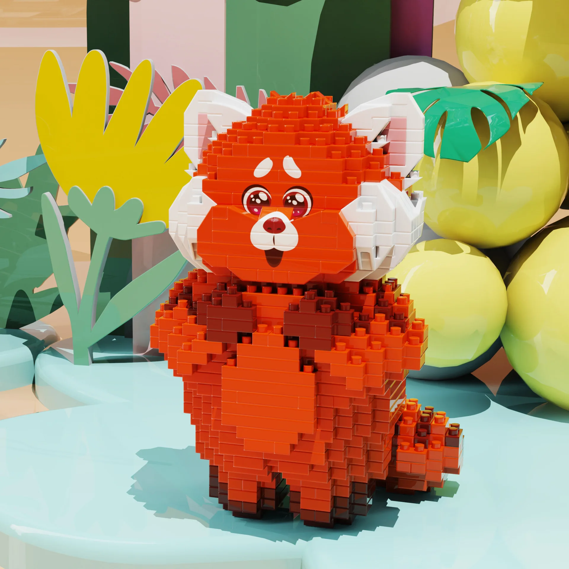 

Cute Turning Red Panda Micro Building Blocks DIY Disney Mei Lesser Panda Model Diamond Brick Figures Kid Toys For Christmas Gift