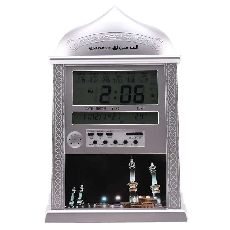 

1 Pcs Muslim Praying Islamic Azan Table Clock Azan Alarm Clocks With Pen 1500 Cities Athan Adhan Salah Prayer Clock