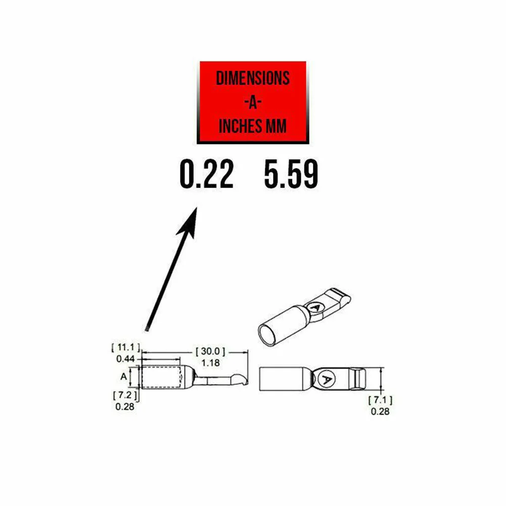 

10x Cable Terminal For Anderson Plug Contacts Pins Lugs Terminals 50A Connectors 12AWG For Battery Connections For 6 B & S Wire