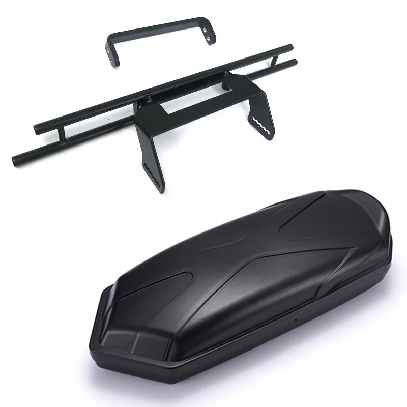 

2 Set RC Car Part: 1 Set Metal Rear Bumper With Frame Bracket & 1 Set RC Car Roof Trunk Luggage