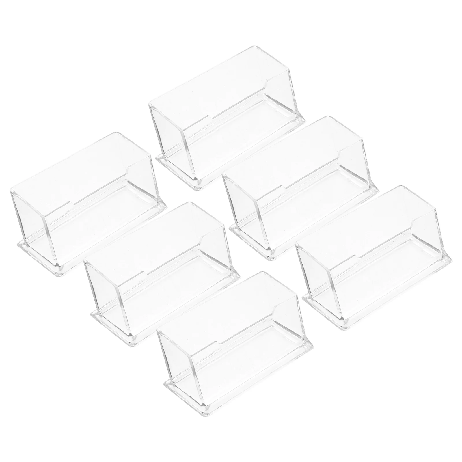 

6pcs Plastic Business Stand Desktop Transparent Business Holder for Display