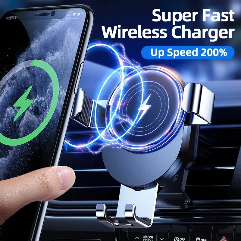 

15W Wireless Charger Car Mount For Air Vent Mount Car Phone Holder Intelligent Infrared Fast Wireless Charging Charger