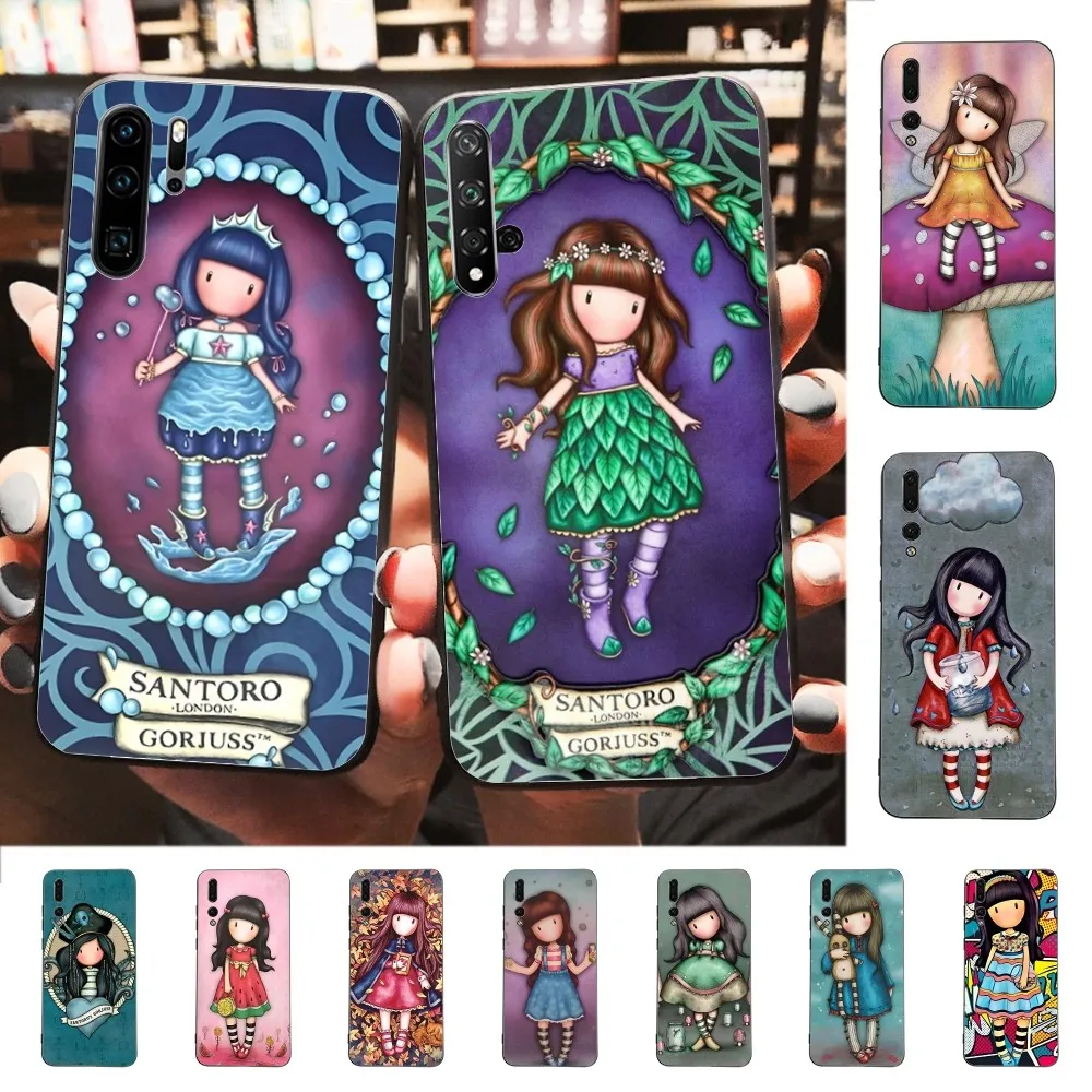 S-Santoro-Gorjuss Cute Cartoon Girl Phone Case For Huawei P 8 9 10 20 30 40 50 Pro Lite Psmart Honor lite 70 Mate 20lite
