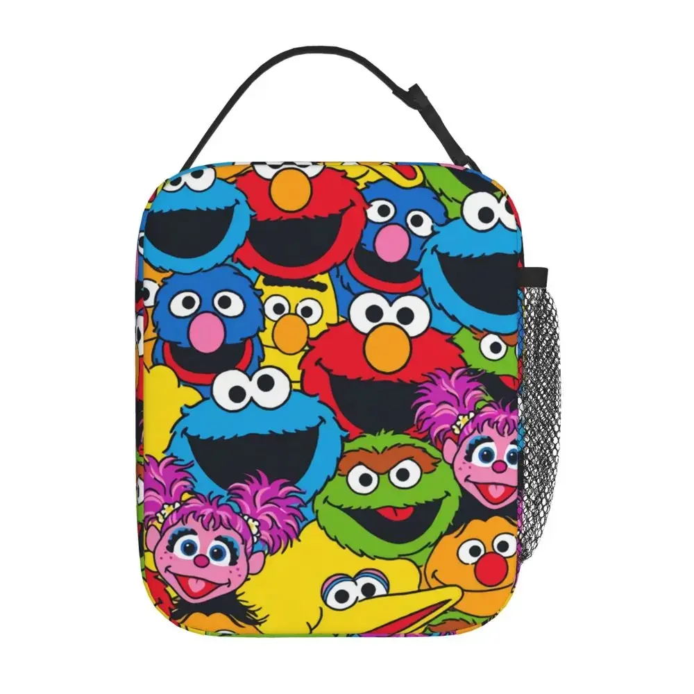

Sesame Street Cookie Monster Insulated Lunch Bag for Women Leakproof Happy Elmo Thermal Cooler Lunch Box Kids School Children