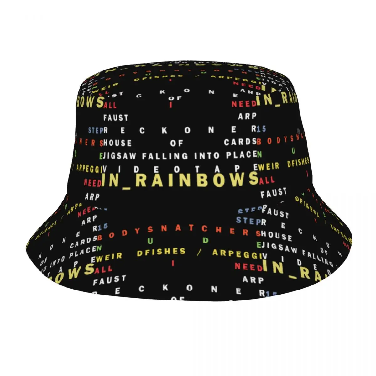 

Vocation Getaway Headwear Radiohead In Rainbows Bucket Hats Hip Hop Unisex Sun Hat Irish Country Hat Packable Fishing Cap