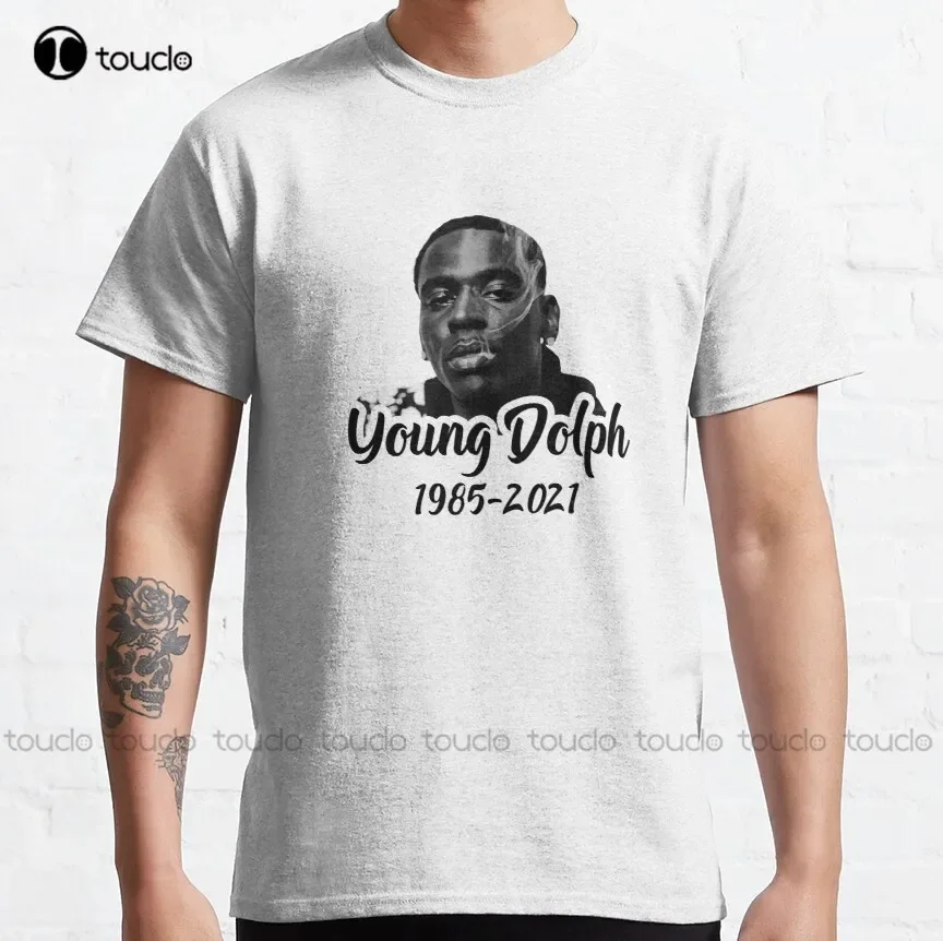 Классическая футболка Rip Young Dolph - белая хлопковая на заказ для взрослых и