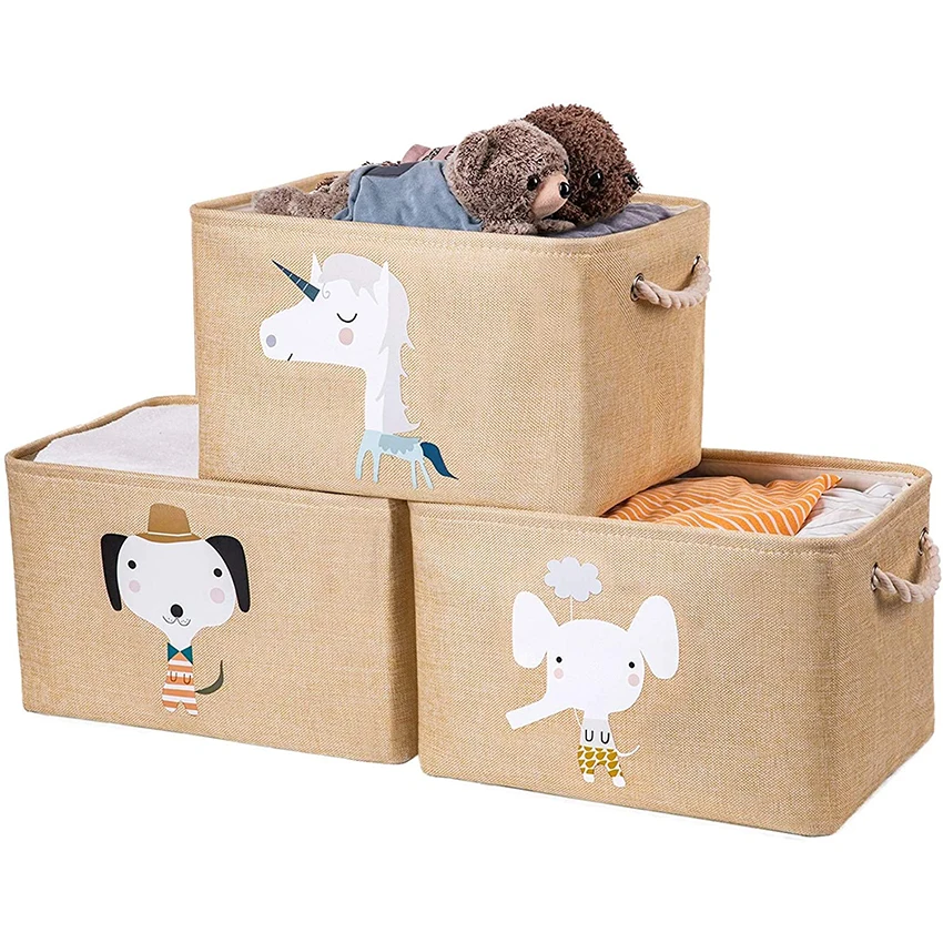 

New Cube Large Folding Storage Box Cute Animal Laundry Hamper Blanket Clothes Toy Storage Baskets Bin For Kids Toys Organizers