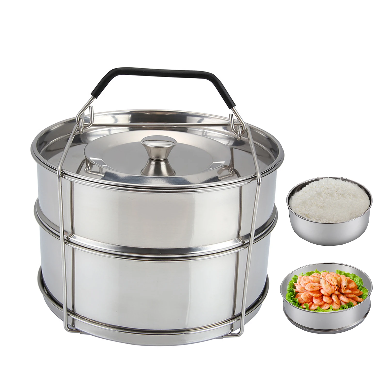 

Stackable Steamer with Sling Insulated Stackable Steamer with Sling Rice Cooker Insert Pot in Pot for 6 Qt Kitchenware for