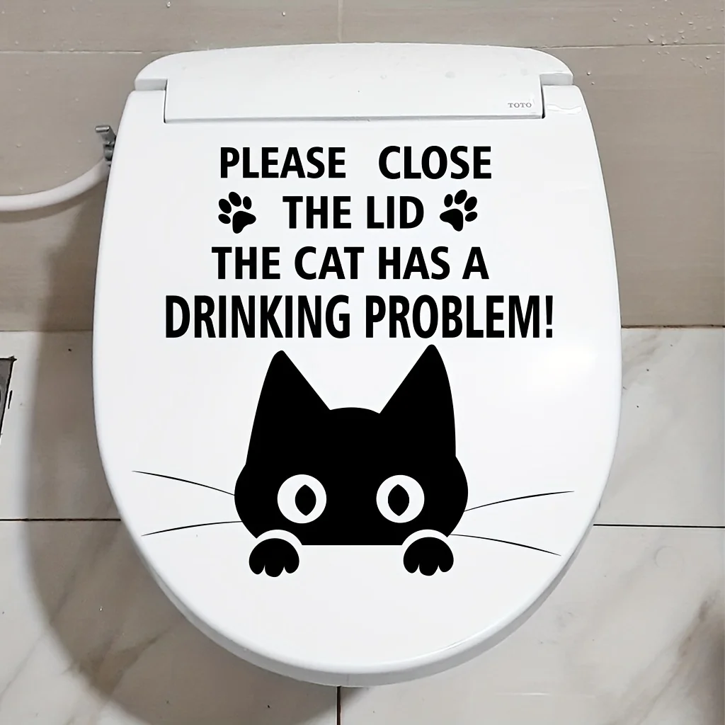 Наклейка На Крышку Крышки Унитаза Для Кошек - Украшение Проблем С Кошками