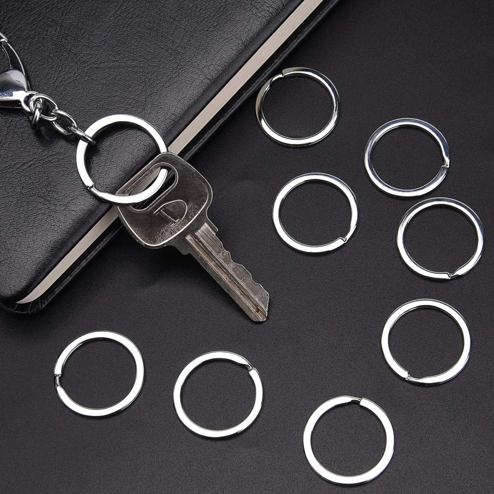 50Pcs 25/30mm Flat Key Rings Metal Split Ring For Home Car Keys Organizations Women Men DIY Key Chains Key Ring Accessories