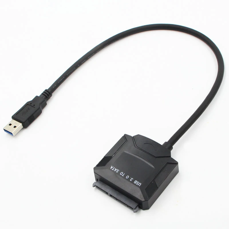 

High Performance Hard Drive Adapter Cable Lightweight Hot Swapping Usb 3.0 To Sata 3.5 2.5 Plug And Play Portable Abs Black 1 Pc
