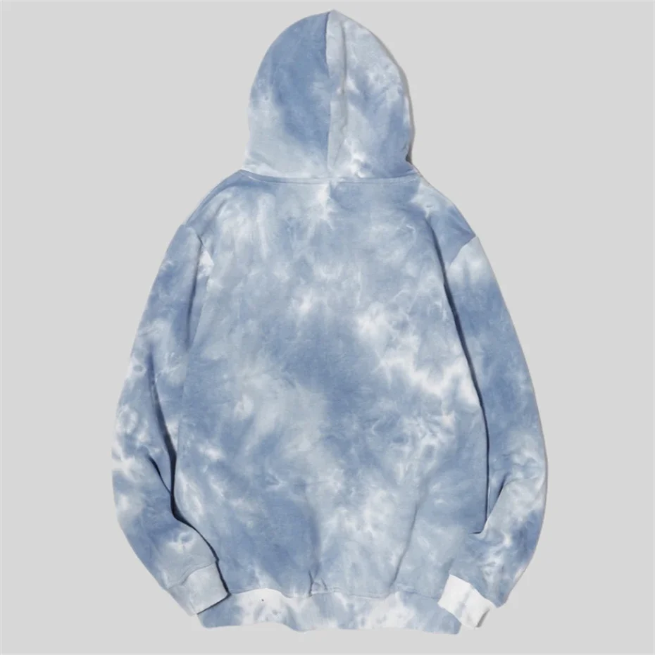 Толстовка с капюшоном в стиле хип-хоп Tie Dye мужская флисовая уличная одежда
