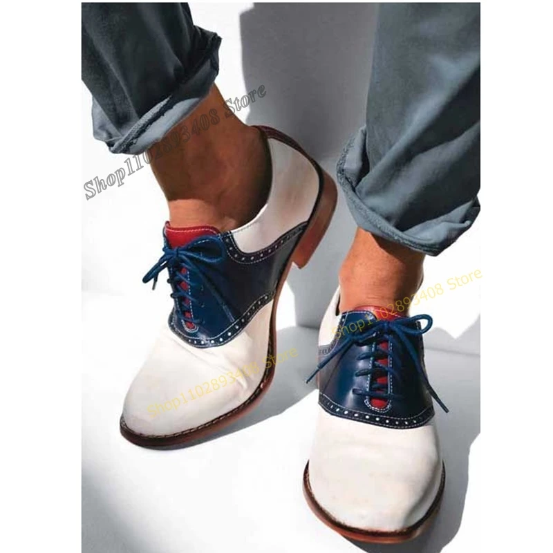 Повседневные мужские туфли с перекрестной шнуровкой круглым носком