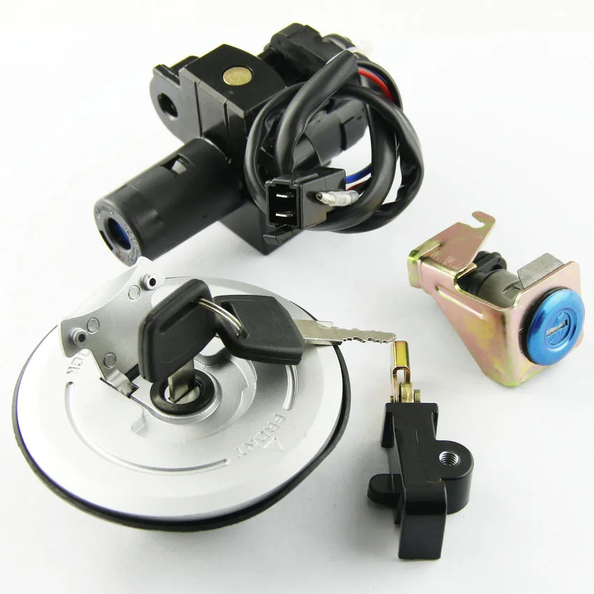 Moto Fuel Gas Cap Ignition Switch Seat Lock with Key Kit For Honda XRV750 Africa Twin 1993 1994 1995 1996-2000 OEM:35100-MY1-007