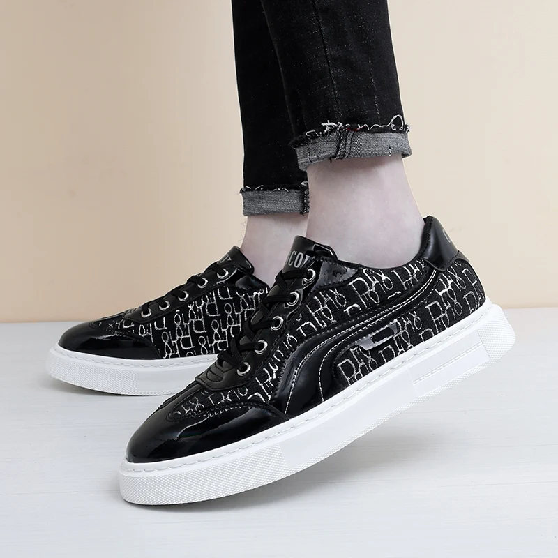 Мужские кроссовки на толстой подошве черные дышащие повседневная обувь для